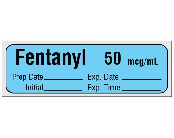 Drug Label Shamrock Syringe Label FENTANYL 50 mcg / mL / Prep Date _____ Exp. Date _____ / Initial _____ Exp. Time _____ Blue 1/2 X 1 Inch (Roll of 333)
