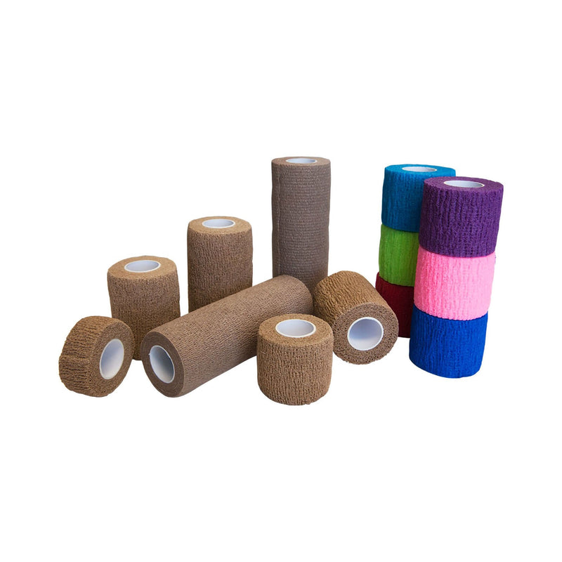 Cohesive Bandage Premier Pro 2 Inch X 5 Yard Self-adherent Closure Assorted Colors NonSterile Standard Compression (Case of 36) 