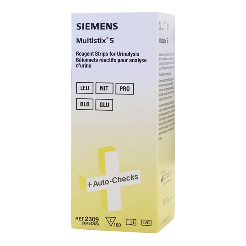 Multistix 5 Urinalysis Reagent, Blood, Glucose, Leukocytes, Protein and Nitrite (Case of 24)