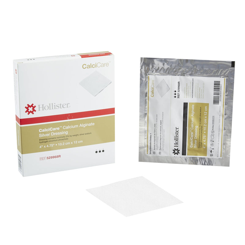 Silver Alginate Dressing CalciCare 4 X 4-3/4 Inch Rectangle Sterile 