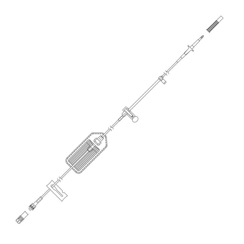 IV Pump Set Curlin Pump Without Ports 15 Drops / mL Drip Rate 1.2 Micron Filter 99 Inch Tubing Solution 