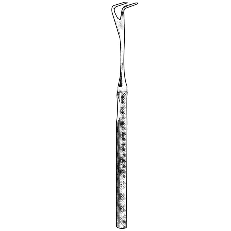 Sklar Mannerfelt Retractor - 6", 2 Prongs, Blunt, Flat, Serrated, Wide Spacing - 47-2604