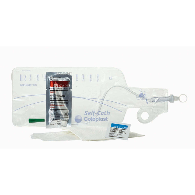 Intermittent Catheter Tray Self-Cath Closed System / Coude Olive Tip 14 Fr. Without Balloon PVC (Box)