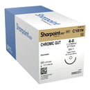 SUTURE CHROMIC GUT SIZE 4-014IN/35CM 1/2 CIRC 12/BX