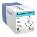 SUTURE SILK WHT BRD SIZE 130IN/75CM 1/2 CIRC 12/BX
