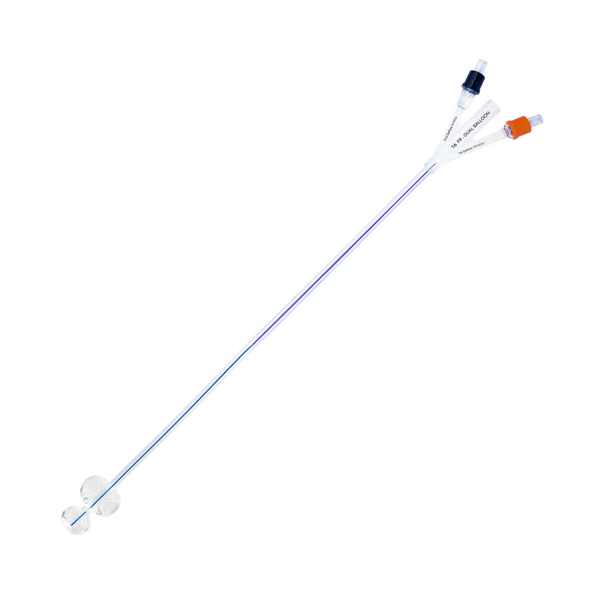 Foley Catheter TruCath Duo 2-Way Subsumed Tip 10 cc Proximal Balloon, 5 cc Distal Balloon 16 Fr. Silicone (Box of 10)