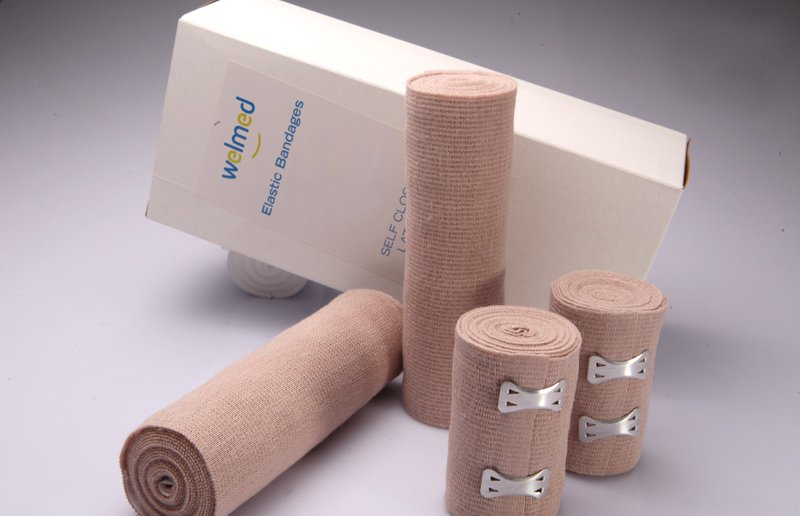 Elastic Bandage Welmed 4 Inch X 5 Yard Clip Detached Closure Tan NonSterile Standard Compression 