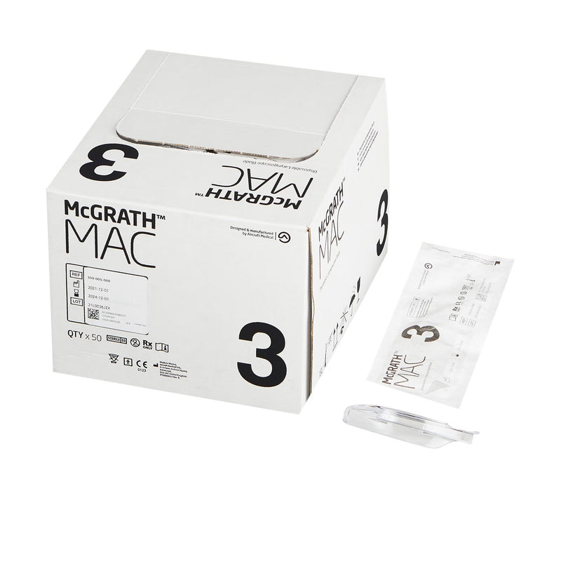 Video Laryngoscope Blade McGRATH Macintosh Type LED Light Adult Sterile 