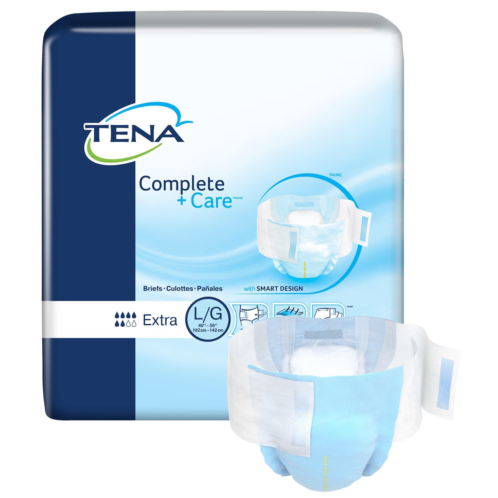 Essity HMS North America Inc Tena Complete +Care Extra Incontinence Brief, Large (72/CS) 