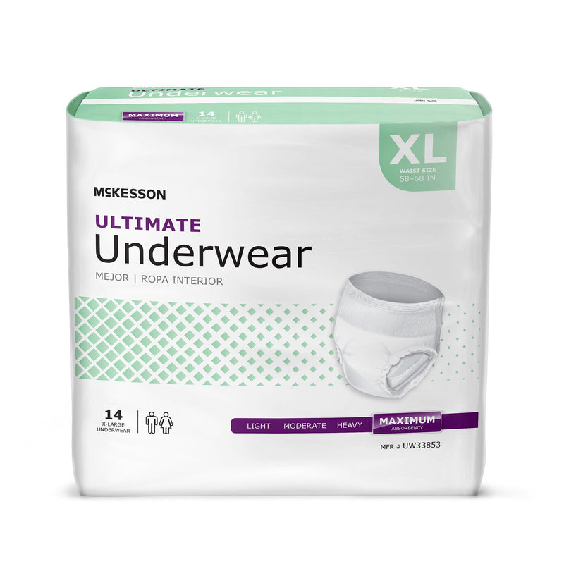McKesson Ultimate Heavy Absorbency Incontinence Underwear, Extra Large (Case of 56)