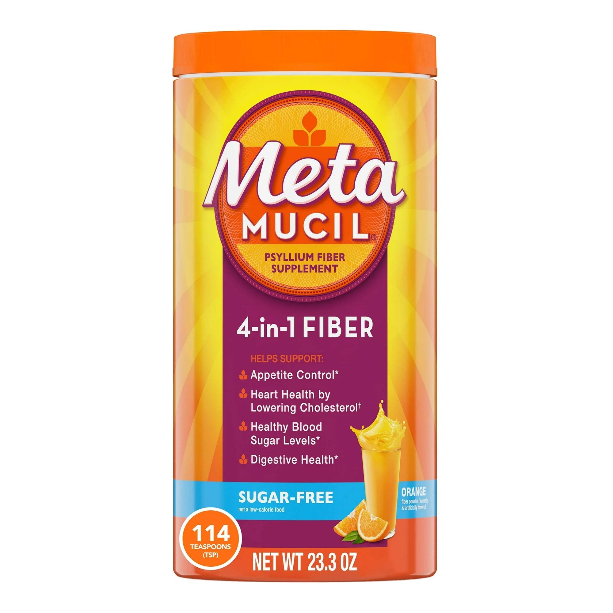 Procter & Gamble Metamucil Psyllium Fiber Supplement, Orange Powder 