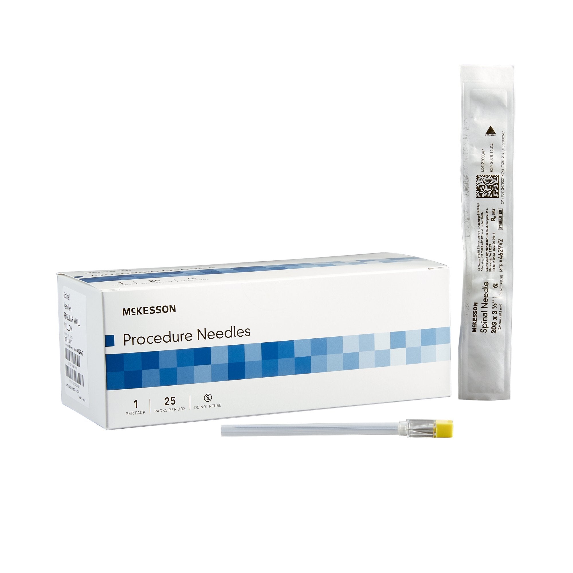 Spinal Needle McKesson Quincke Style 20 Gauge 3-1/2 Inch Length Sterile 