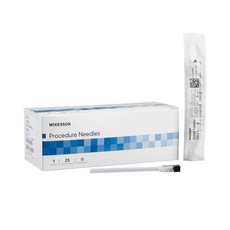 Spinal Needle McKesson Quincke Style 22 Gauge 3 Inch Length Sterile (Case of 100)