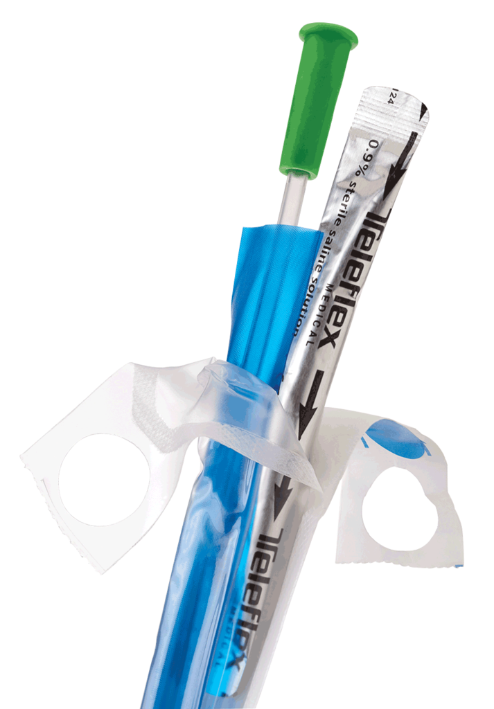Urethral Catheter FloCath QUICK Coude Tip Hydrophilic Coated PVC 14 Fr. 16 Inch Length 