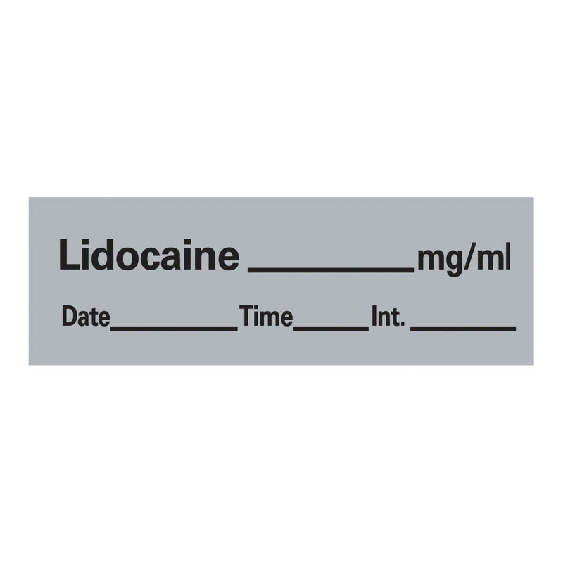 Timemed Anesthesia Label Tape, Lidocaine, 1/2 x 1-1/2 Inch (Roll of 333)