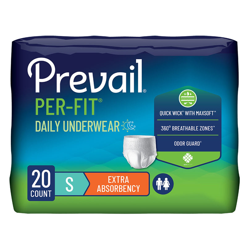 Prevail Per-Fit Daily Underwear, Small (Case of 80)