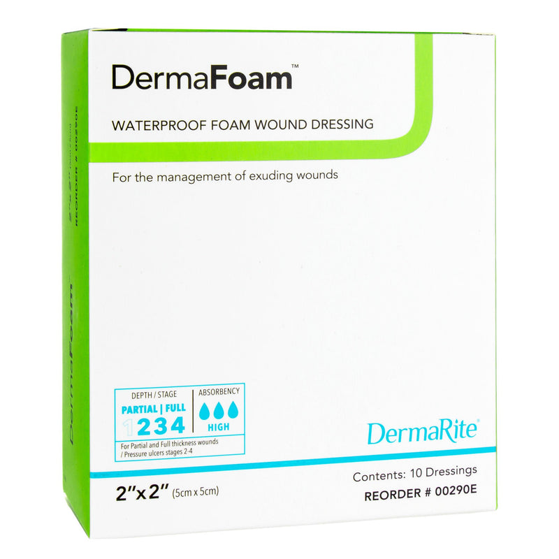 DermaFoam Nonadhesive without Border Foam Dressing, 2 x 2 Inch (Box of 10)