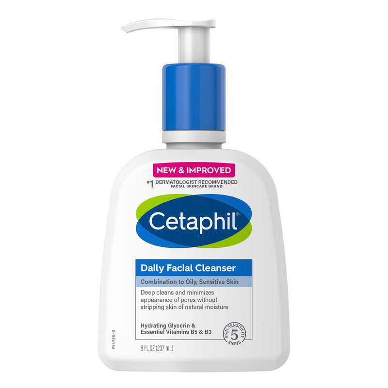 Cetaphil Daily Facial Cleanser Normal to Oily Skin, 8-ounce Pump Bottle (Each)