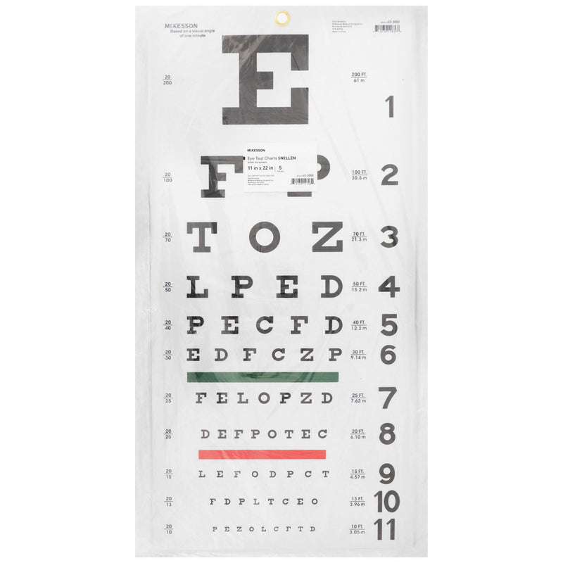 McKesson Eye Test Chart, 11 x 22 Inch (Bag of 5)