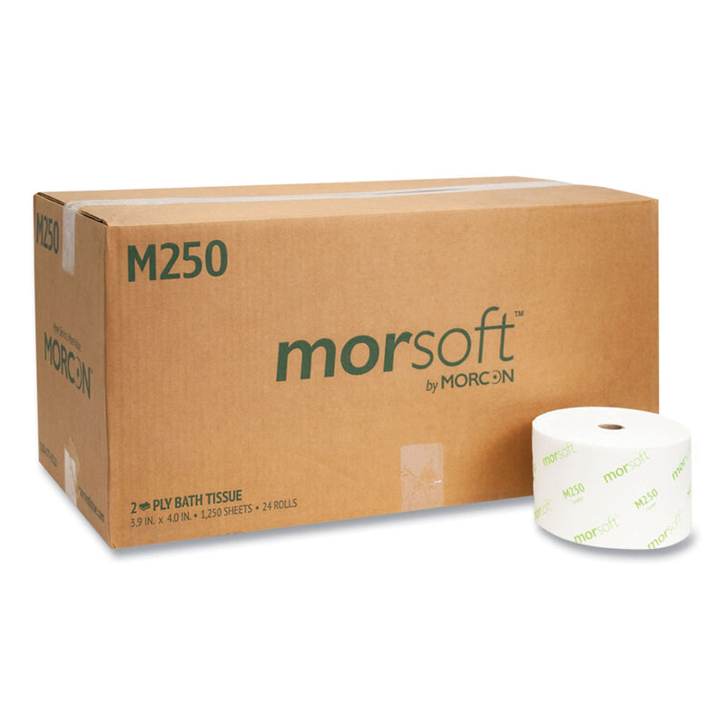 Toilet Tissue Morcon White 2-Ply Standard Size Cored Roll 1250 Sheets 4 X 4-1/2 Inch (Case of 24)