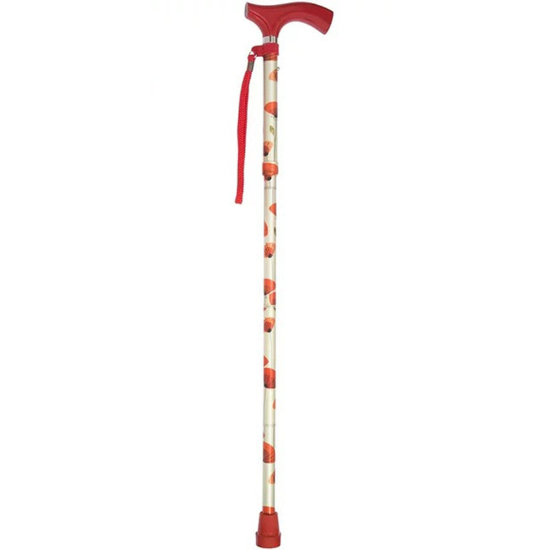 Mabis Healthcare Switch Sticks Folding Cane, Poppies Print, 32 to 37 Inch Height 
