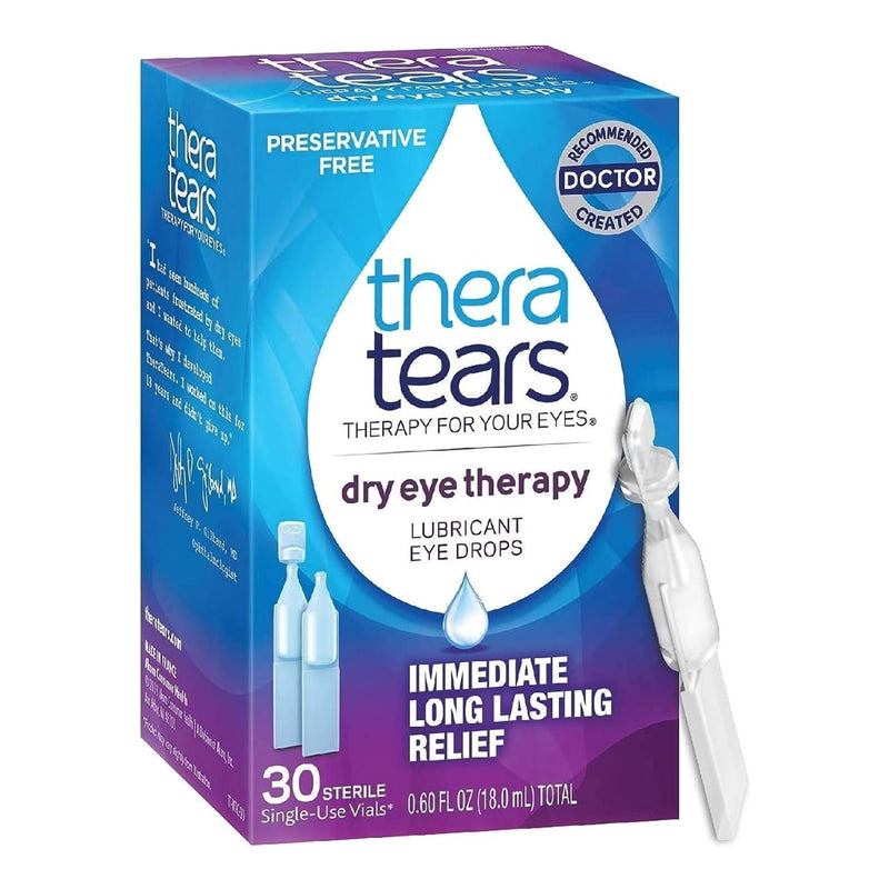 TheraTears Dry Eye Therapy Lubricant Eye Drops Single-Use Vials (Box of 30) 