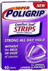 Glaxo Consumer Products Denture Adhesive Super Poligrip Comfort Seal Strips 40 per Box (40/BX) 