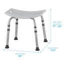 Nova Ortho-Med Shower Chair Nova Without Arms Aluminum Frame Without Backrest 20 Inch Seat Width 300 lbs. Weight Capacity (2/CS) 