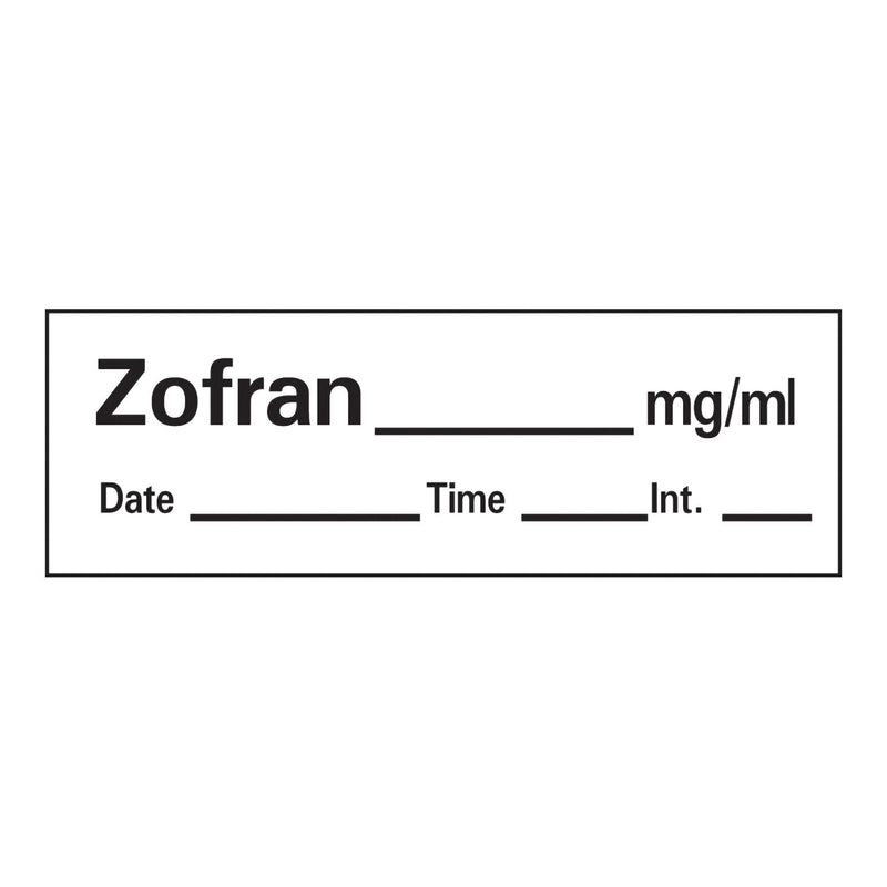 Barkley Zofran_mg/mL Date_Time_Int_ Anesthesia Label Tape, 1/2 x 1-1/2 Inch (Roll of 333)
