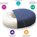 Mabis Healthcare Molded Foam Doughnut Seat Cushion, 16 Inch, Dark Blue (Each)
