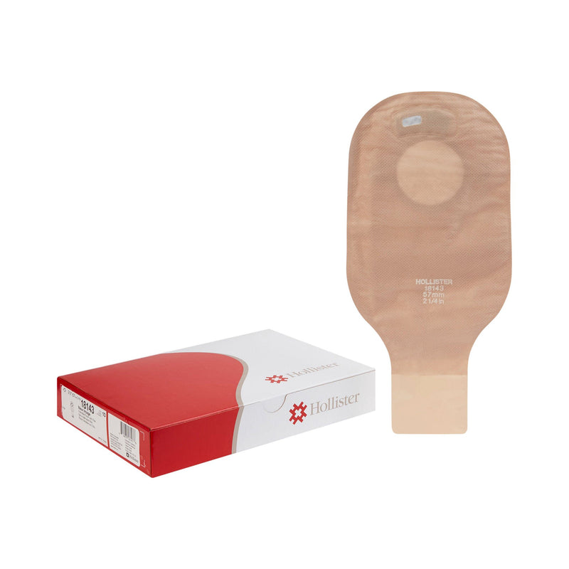 New Image 18143 2-Piece Beige Ostomy Pouch, Pre-cut to Fit 57 mm Stomas, Red (Box of 10)