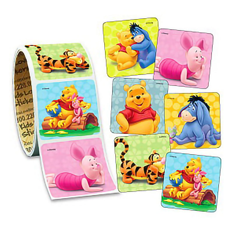 Sticker Kids Love Stickers 100 per Roll Pooh and Pals 1-5/8 X 1-5/8 Inch