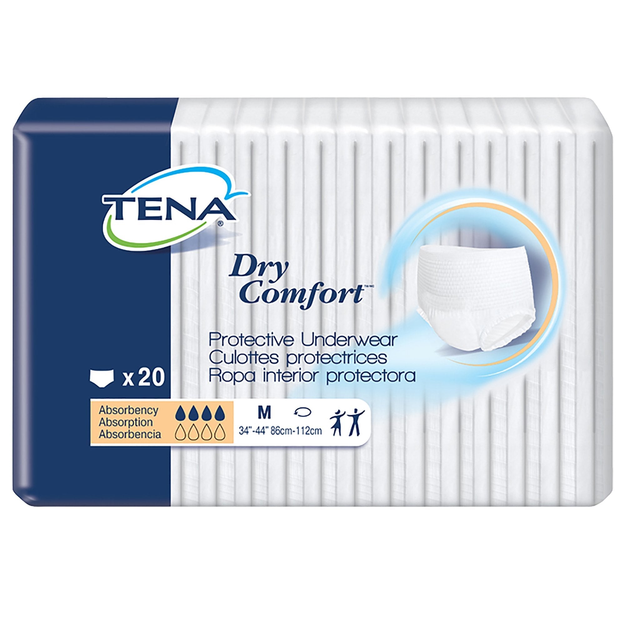Essity HMS North America Inc Tena Dry Comfort Absorbent Underwear, Medium (80/CS) 