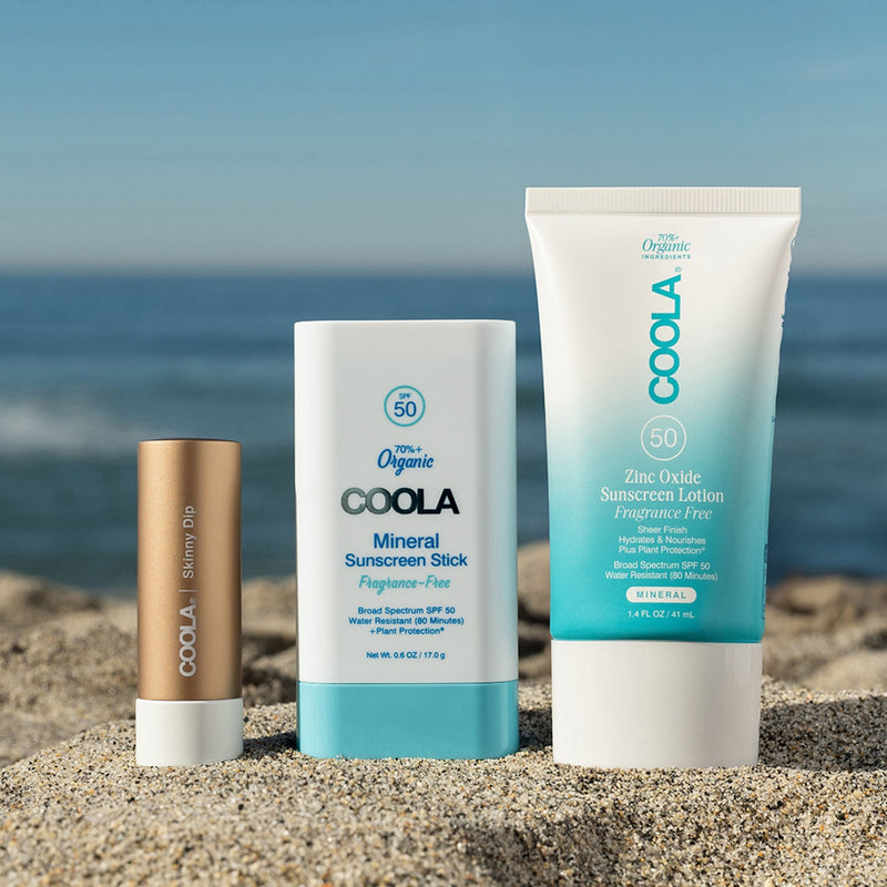 Suncare Travel Kit COOLA Mineral SPF 30 / SPF 50 Lotion / Stick Pouch (24/CS) 