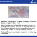CodeBlue PF Latex Extended Cuff Length Exam Glove, Large, Blue (Case of 500) 