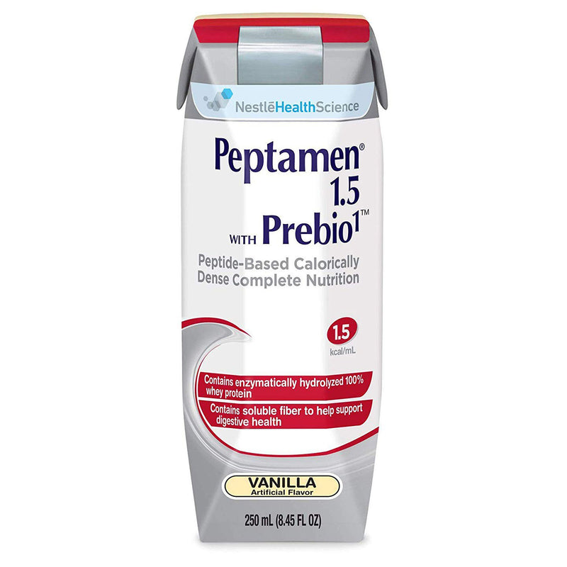 Peptamen 1.5 with Prebio 1 Vanilla Peptide-Based Complete Nutrition, 250 mL (Case of 24)