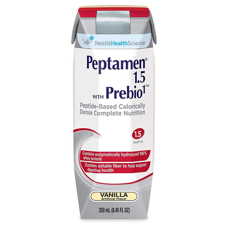 Nestle Healthcare Nutrition Peptamen 1.5 with Prebio 1 Vanilla Peptide-Based Complete Nutrition, 250 mL (24/CS) 
