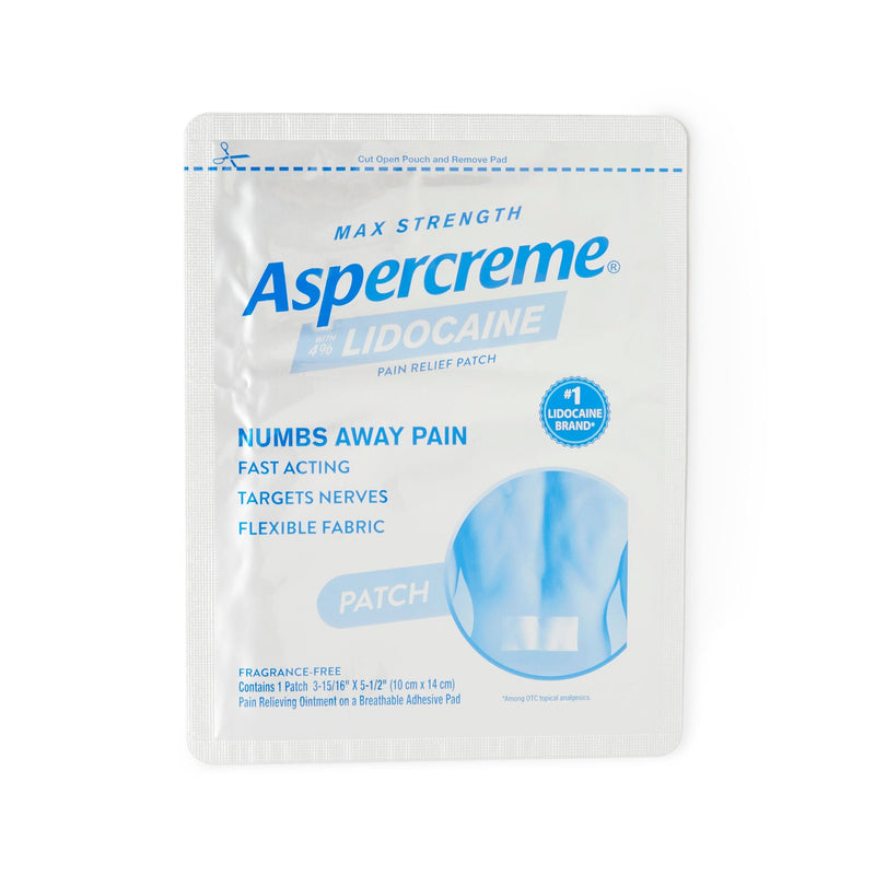 Topical Pain Relief Aspercreme 4% Strength Lidocaine Patch 6 per Box (6/BX) 
