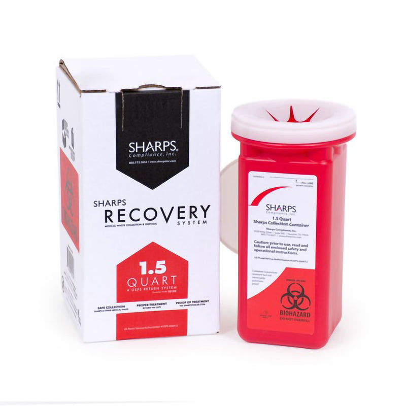 Sharps Recovery System Mailback Sharps Container, 1.5 Quart (Case of 12)