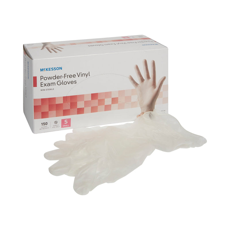 McKesson Vinyl Exam Glove, Small, Clear (Case of 1500)