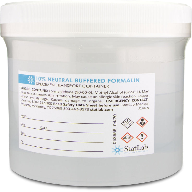 StatLab Prefilled Formalin Container, 500 mL Fill in 1,000 mL (Case of 4) 