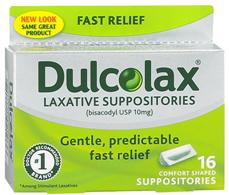 Dulcolax Bisacodyl Laxative Suppositories (Carton of 16)