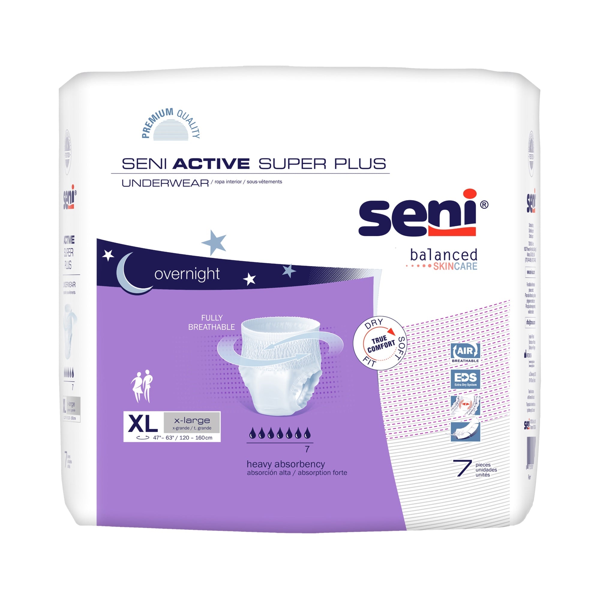 TZMO USA Inc Seni Active Super Plus Overnight Heavy Absorbent Underwear, Extra Large (28/CS) 