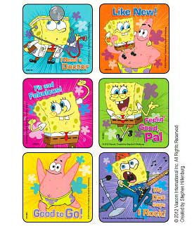 Sticker Disney 75 per Pack SpongeBob - Doctor Visit Medical 2-1/2 X 2-1/2 Inch (Pack of 90)