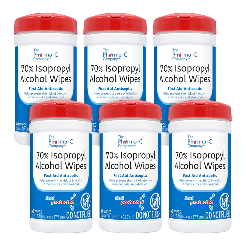 Kleen Test Products Corp Pharma-C-Wipes Isopropyl Alcohol Antiseptic Wipes (6/CS) 
