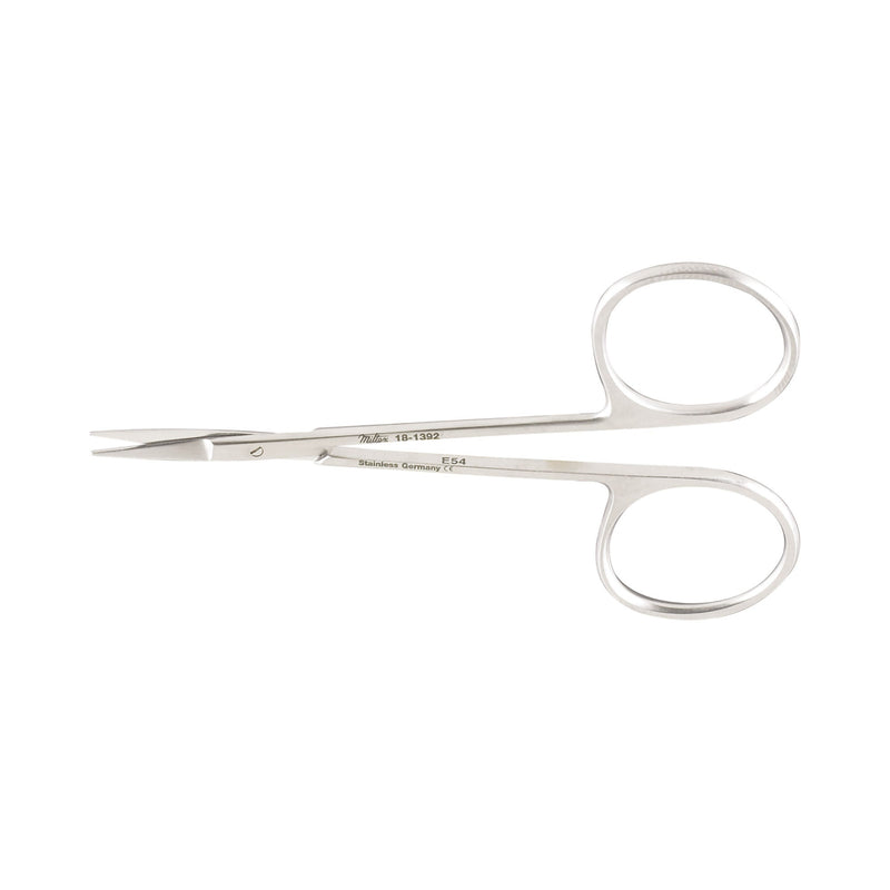 Iris Scissors Miltex 4 Inch Length OR / Surgical Grade German Stainless Steel NonSterile Finger Ring Handle Curved Sharp Tip / Sharp Tip (Each)
