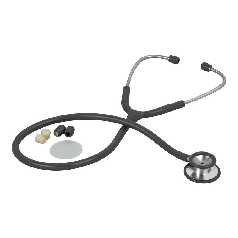 Veridian Pinnacle Series Stainless Steel Stethoscope, Black (Case of 50)