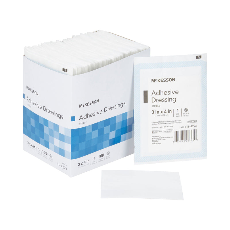 McKesson White Adhesive Dressing, 3 x 4 Inch (Case of 1200)