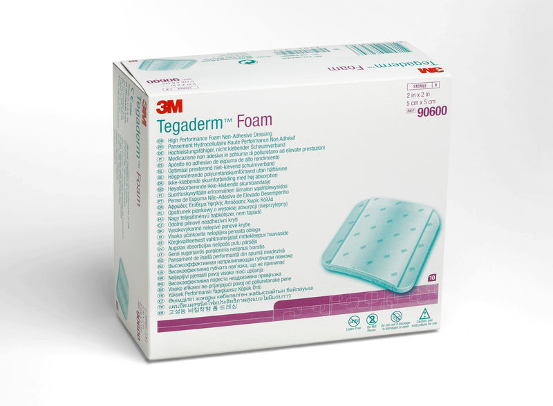 Solventum Corporation 3M Tegaderm High Performance Nonadhesive w/o Border Foam Dressing, 2 x 2 Inch (40/CS)