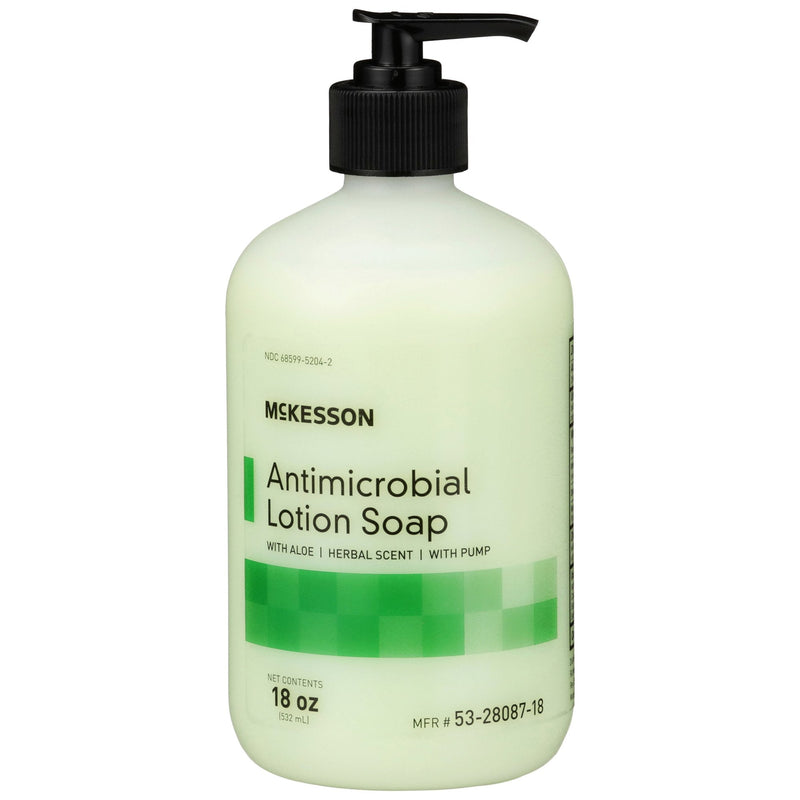 McKesson Brand McKesson Antimicrobial Lotion Soap, Herbal Scent, 18-ounce Pump Bottle (12/CS) 